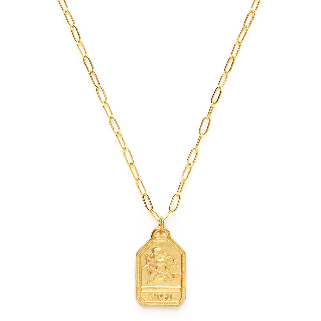 Dog Tag Zodiac Pendant Necklace - FORM + CONTENT