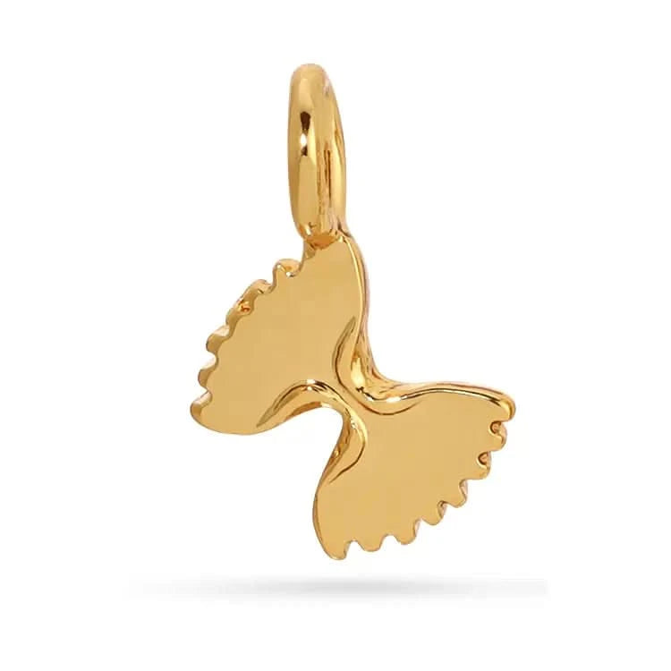 Lucky Feather Charm Garden Charms
Gold-colored pasta-shaped pendant on a white background
