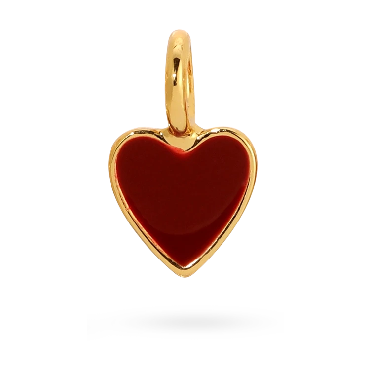 Lucky Feather Charm Garden Charms
Gold heart-shaped pendant with red enamel