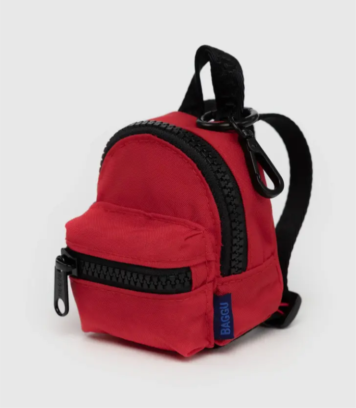 Mini Accessory Red backpack with black zippers