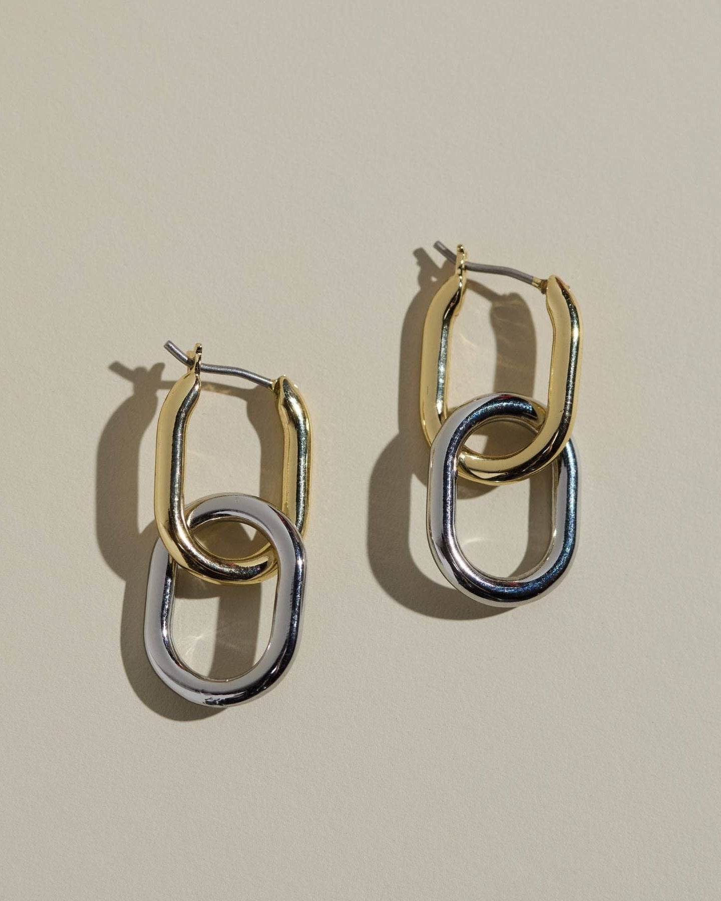 Mixed Metal Chain Link Hoops