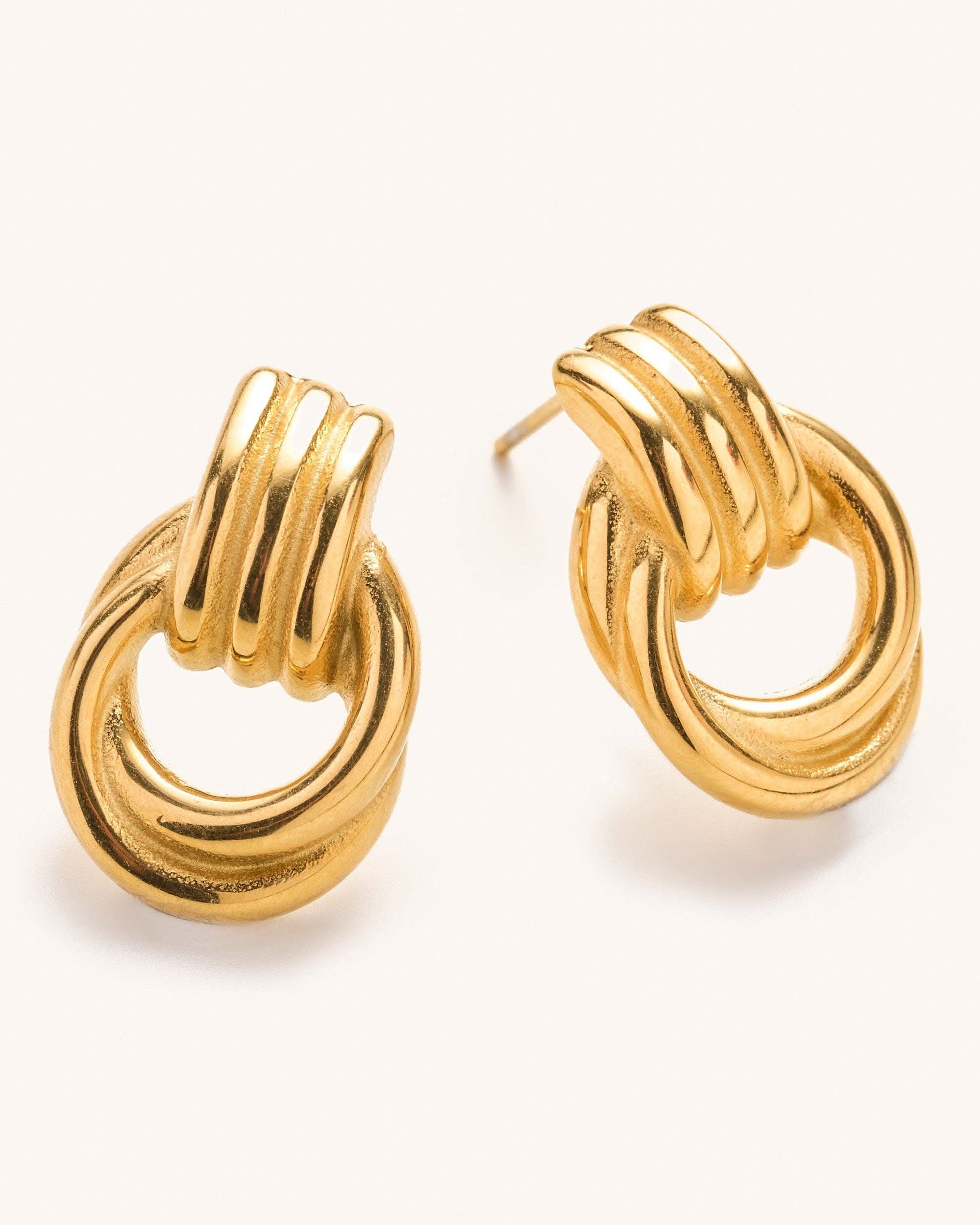 Nya Gold Knot Stud Earrings
Pair of gold knot earring studs