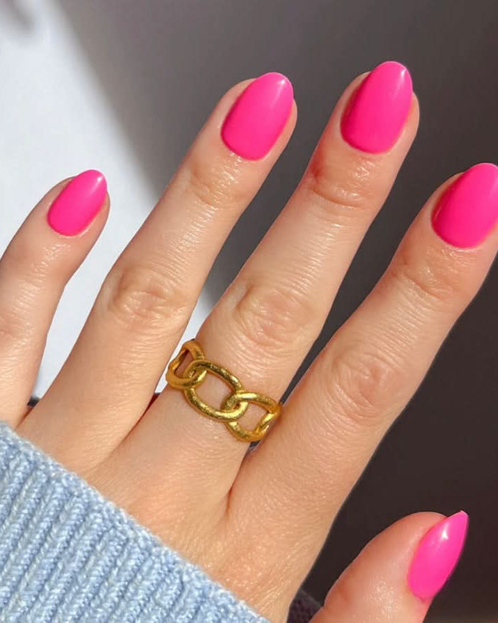 Hot Pink Glamnetic Nails