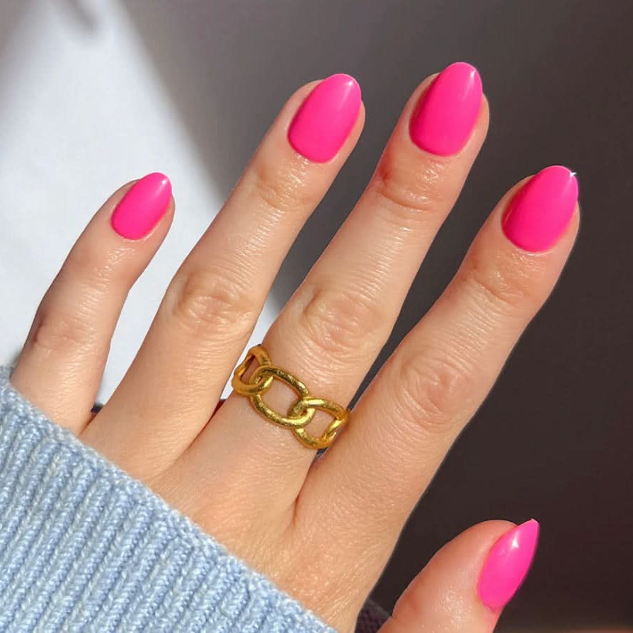 Hot Pink Glamnetic Nails