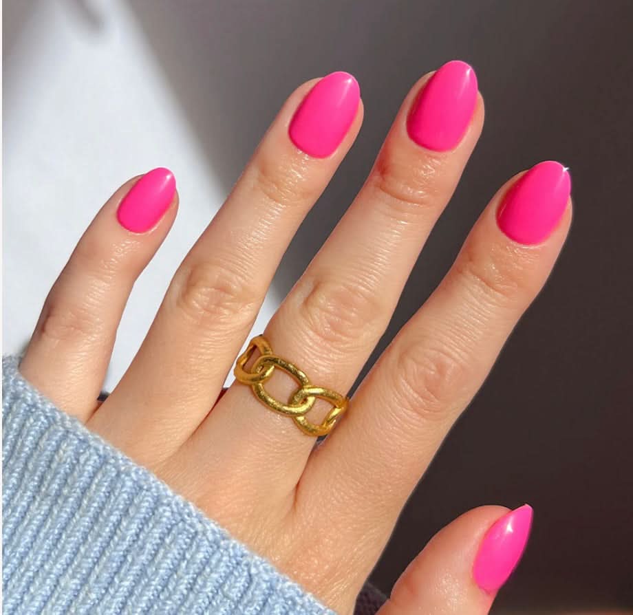 Hot Pink Glamnetic Nails