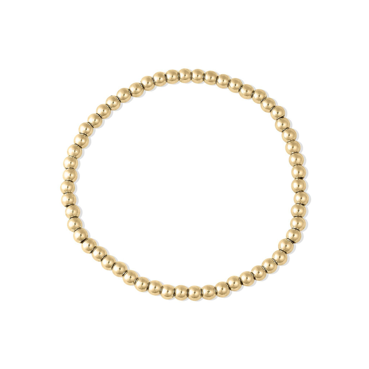 Gold beaded bracelet on a black background