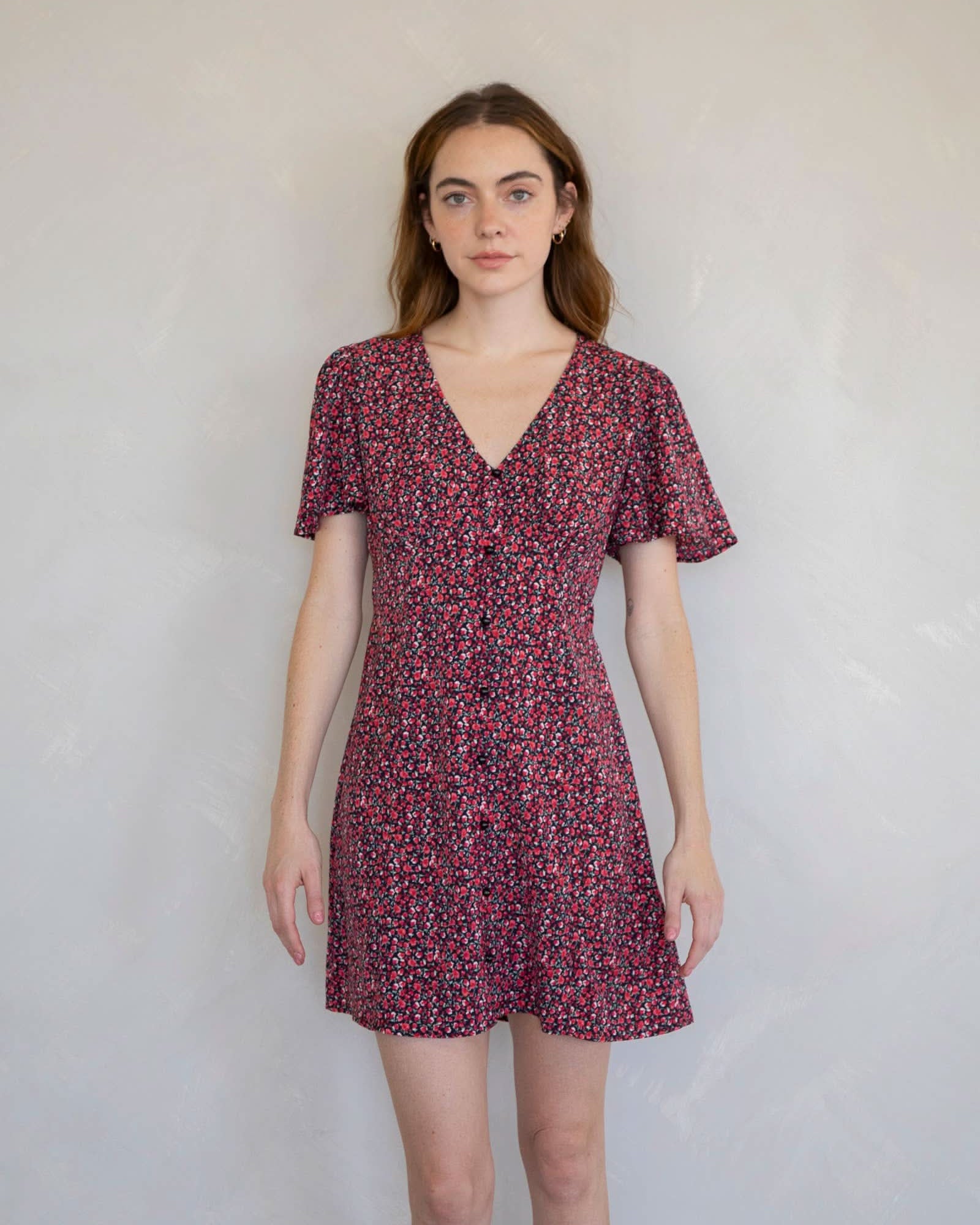 Ara Mini Dress Woman wearing a patterned dress