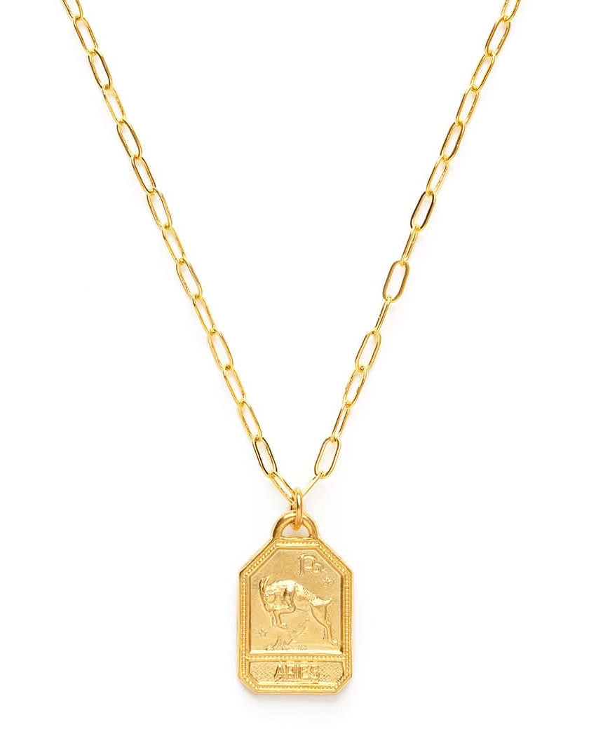 Dog Tag Zodiac Pendant Necklace - FORM + CONTENT