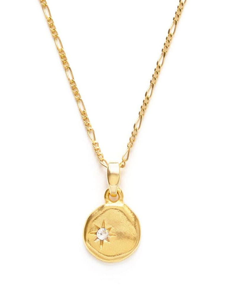 Polaris north star crystal stone gold necklace