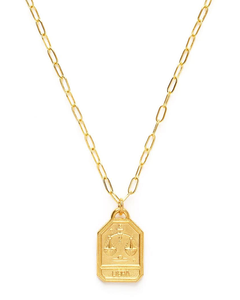 Dog Tag Zodiac Pendant Necklace - FORM + CONTENT