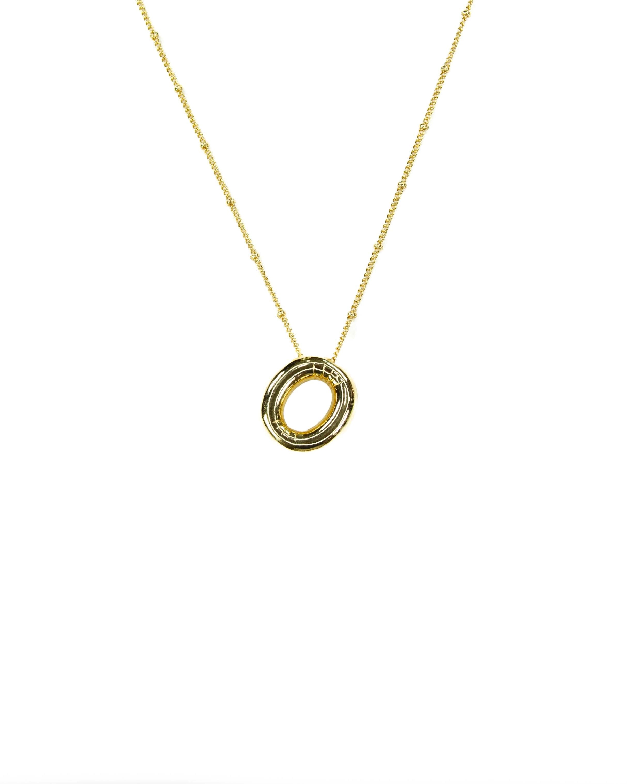 Initial Balloon Bubble 18K Gold Necklace: B / Gold Filled - FORM + CONTENT