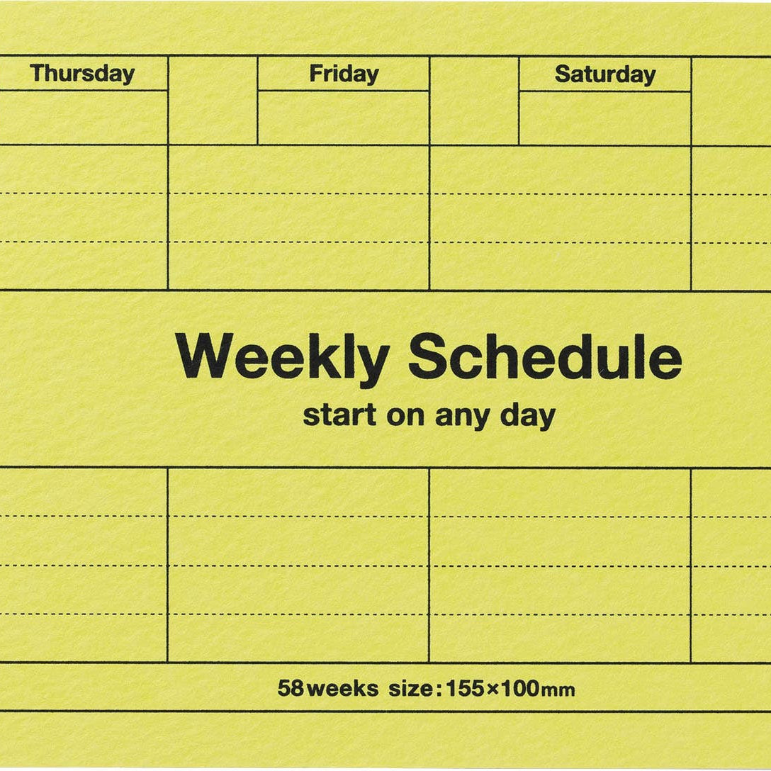 MARKS'S Inc. Dayfree Weekly Schedule