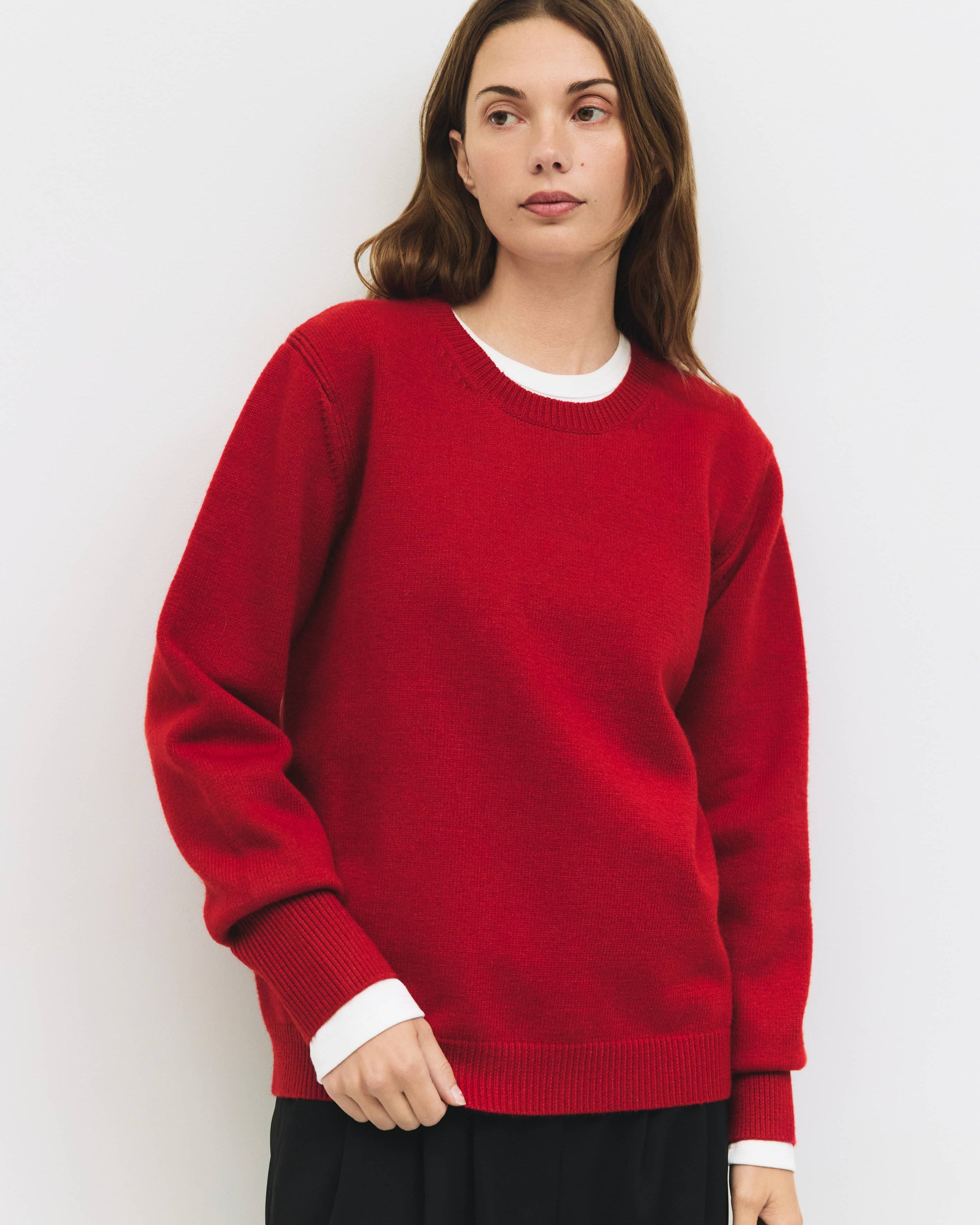 Conrad Sweater is crafted from a midweight brushed knit. Designed