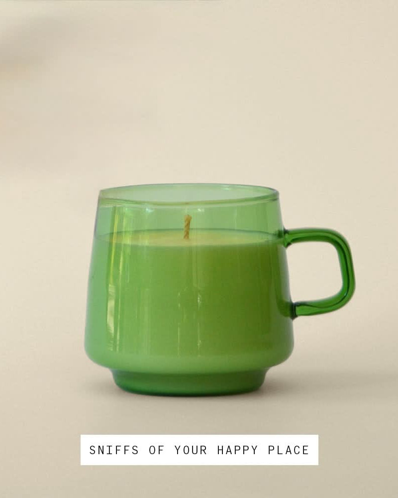Green Candle Sniffs of Your Happy Place