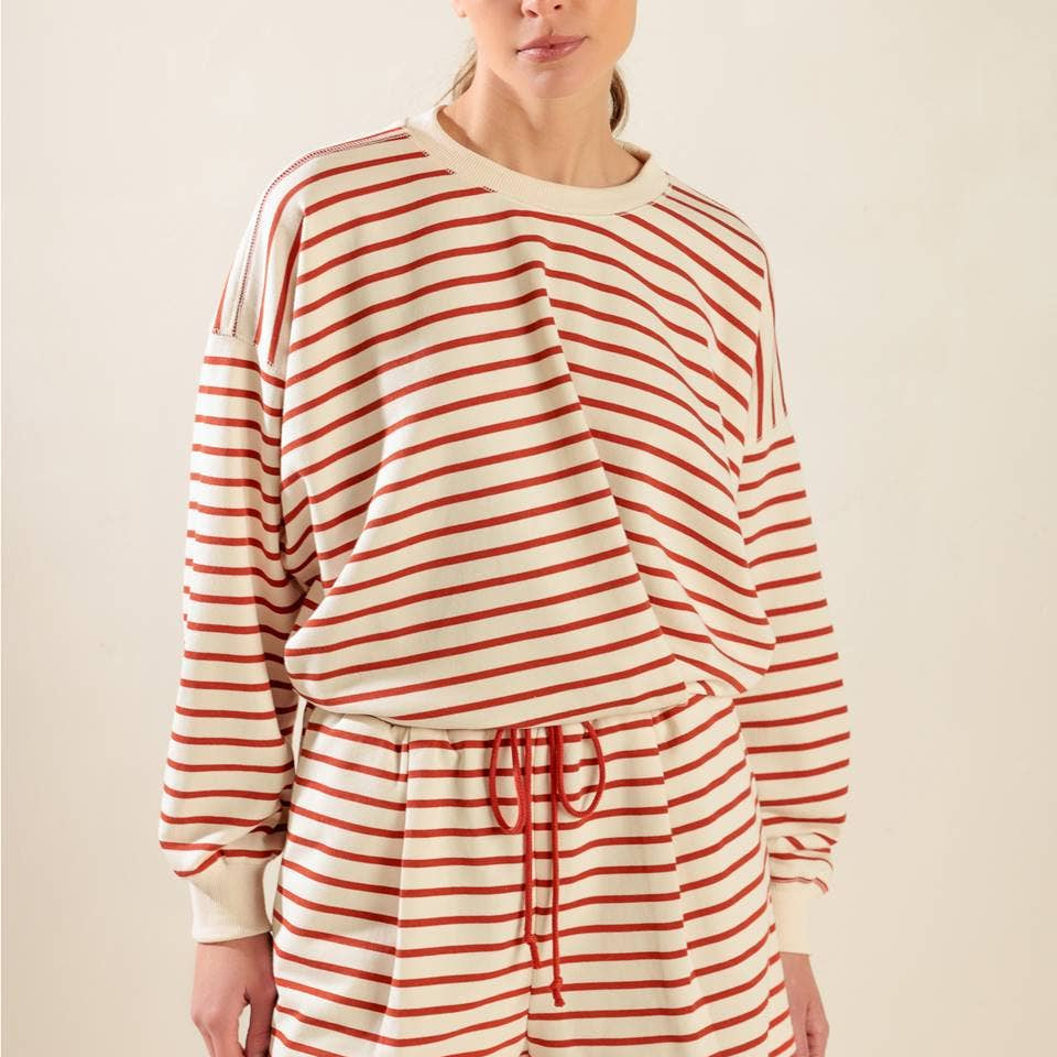 Striped French Terry Sweatshirt