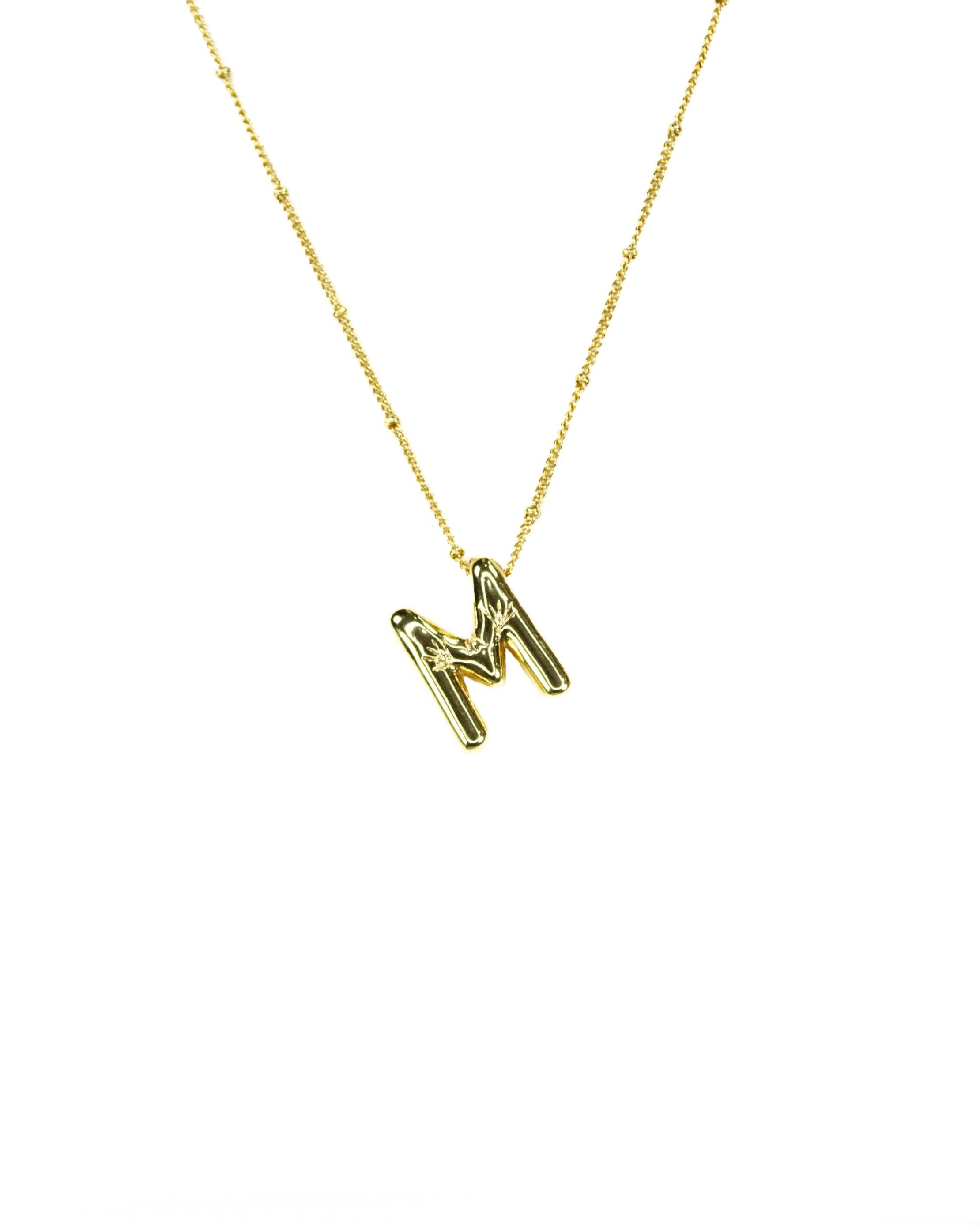 Initial Balloon Bubble 18K Gold Necklace: B / Gold Filled - FORM + CONTENT