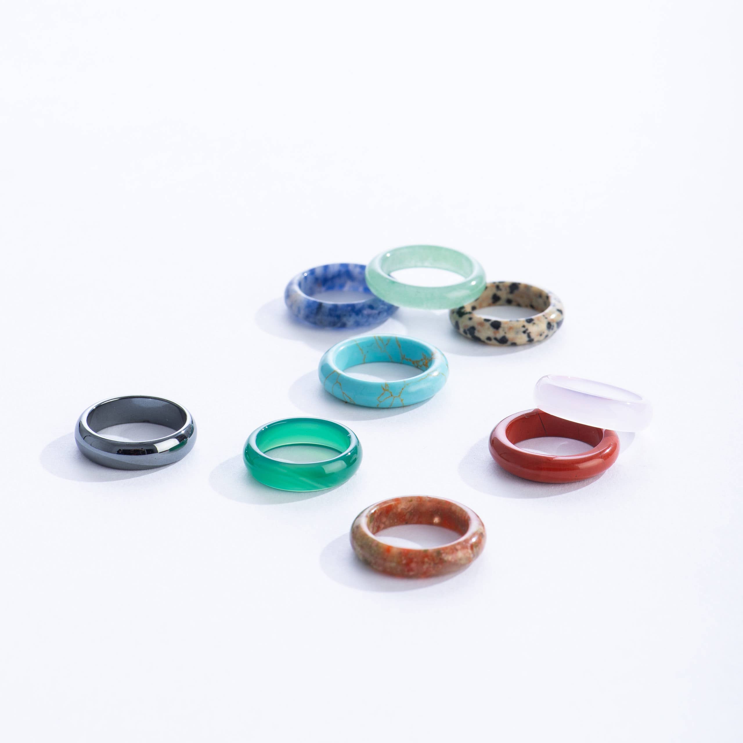 Set of colorful rings on a white background