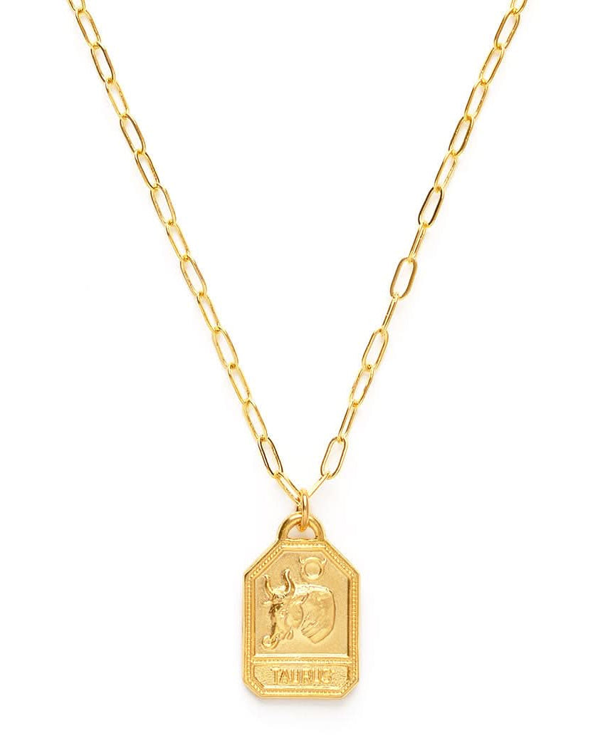 Dog Tag Zodiac Pendant Necklace - FORM + CONTENT