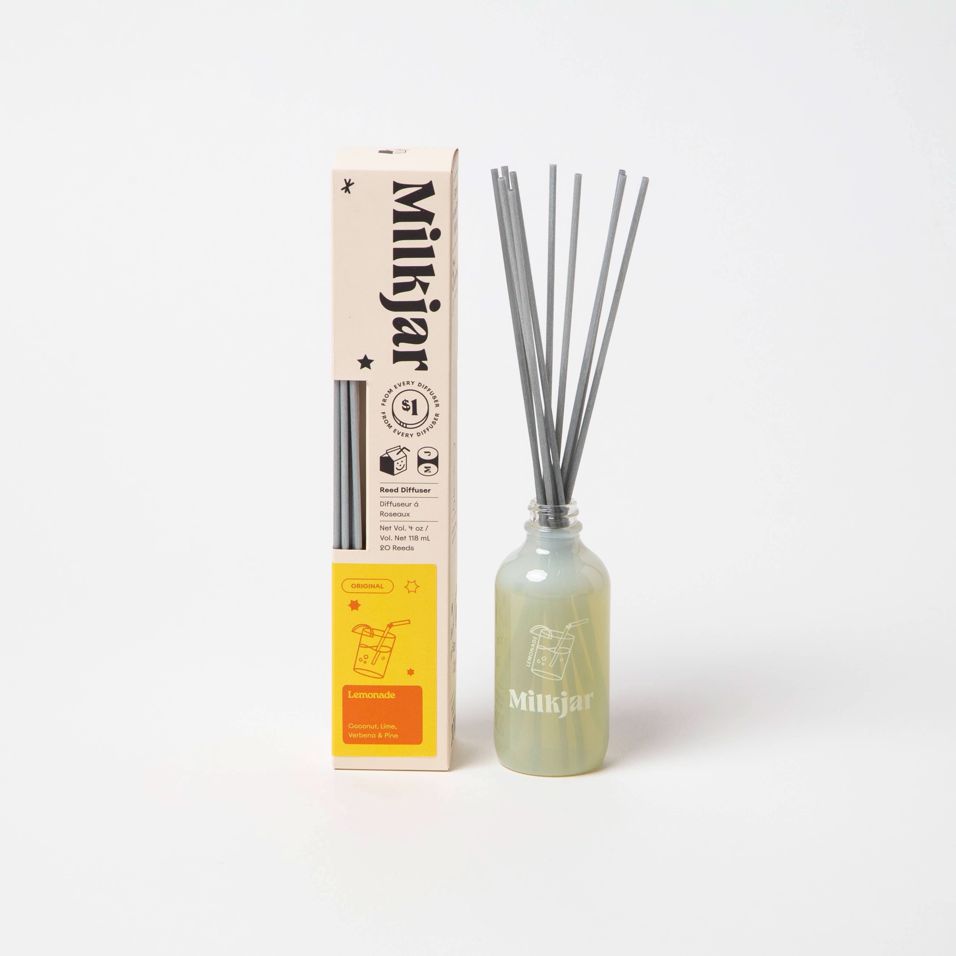 Original Reed diffusers in grey and white glass bottle