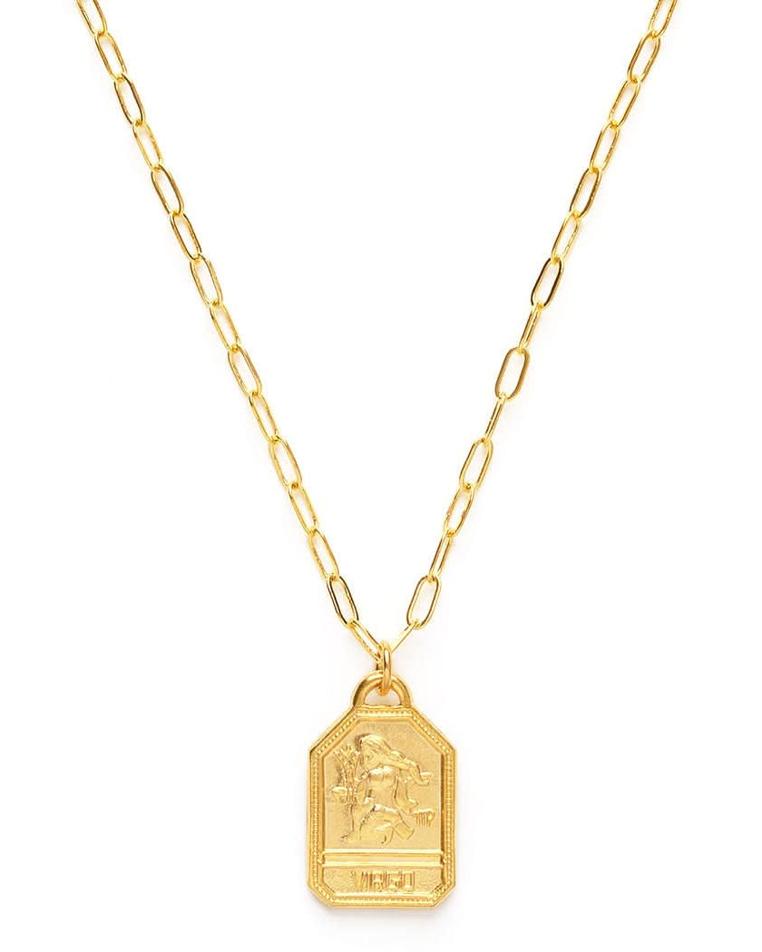Dog Tag Zodiac Pendant Necklace - FORM + CONTENT