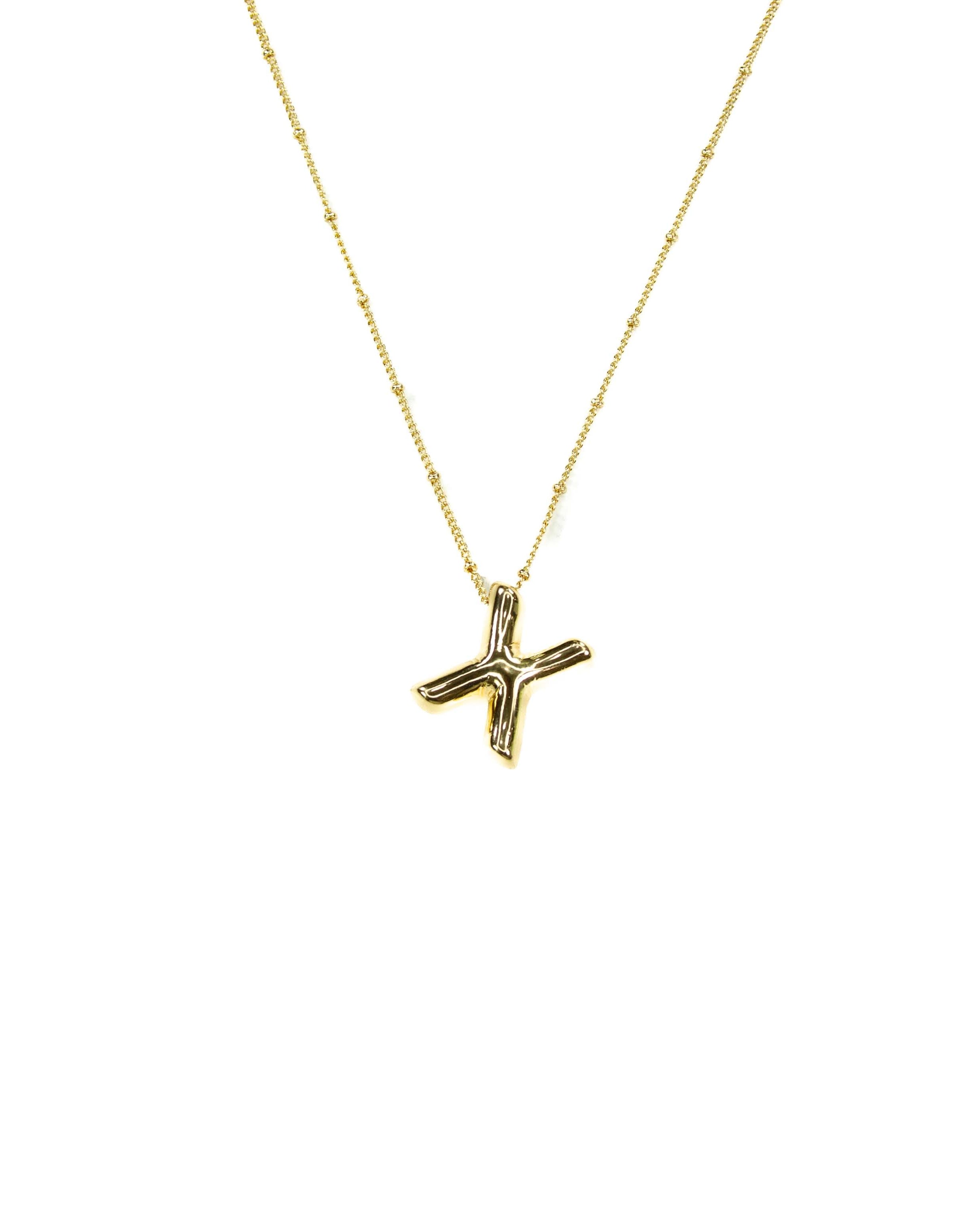 Initial Balloon Bubble 18K Gold Necklace: B / Gold Filled - FORM + CONTENT