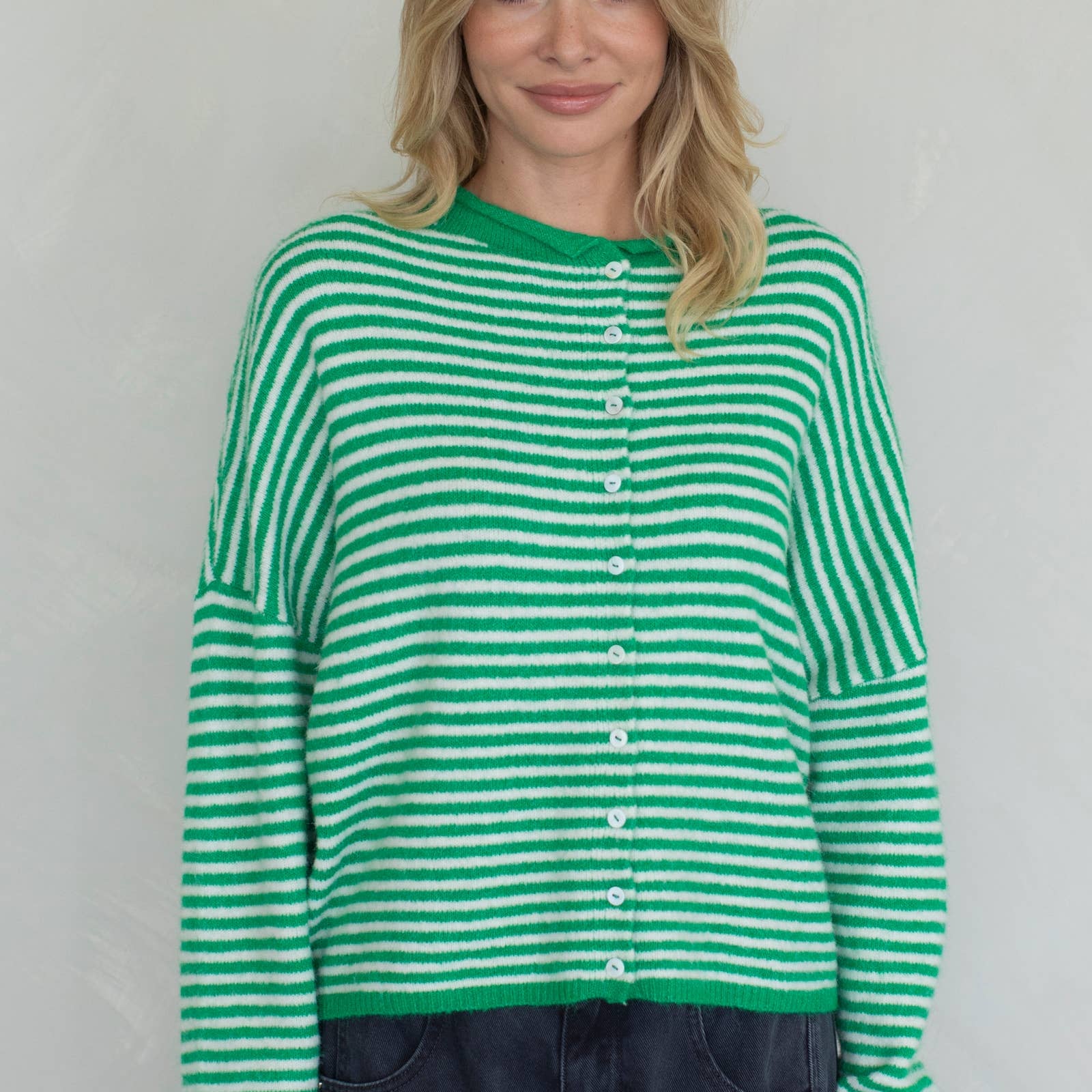 Soft and cozy cardigan in mini stripes