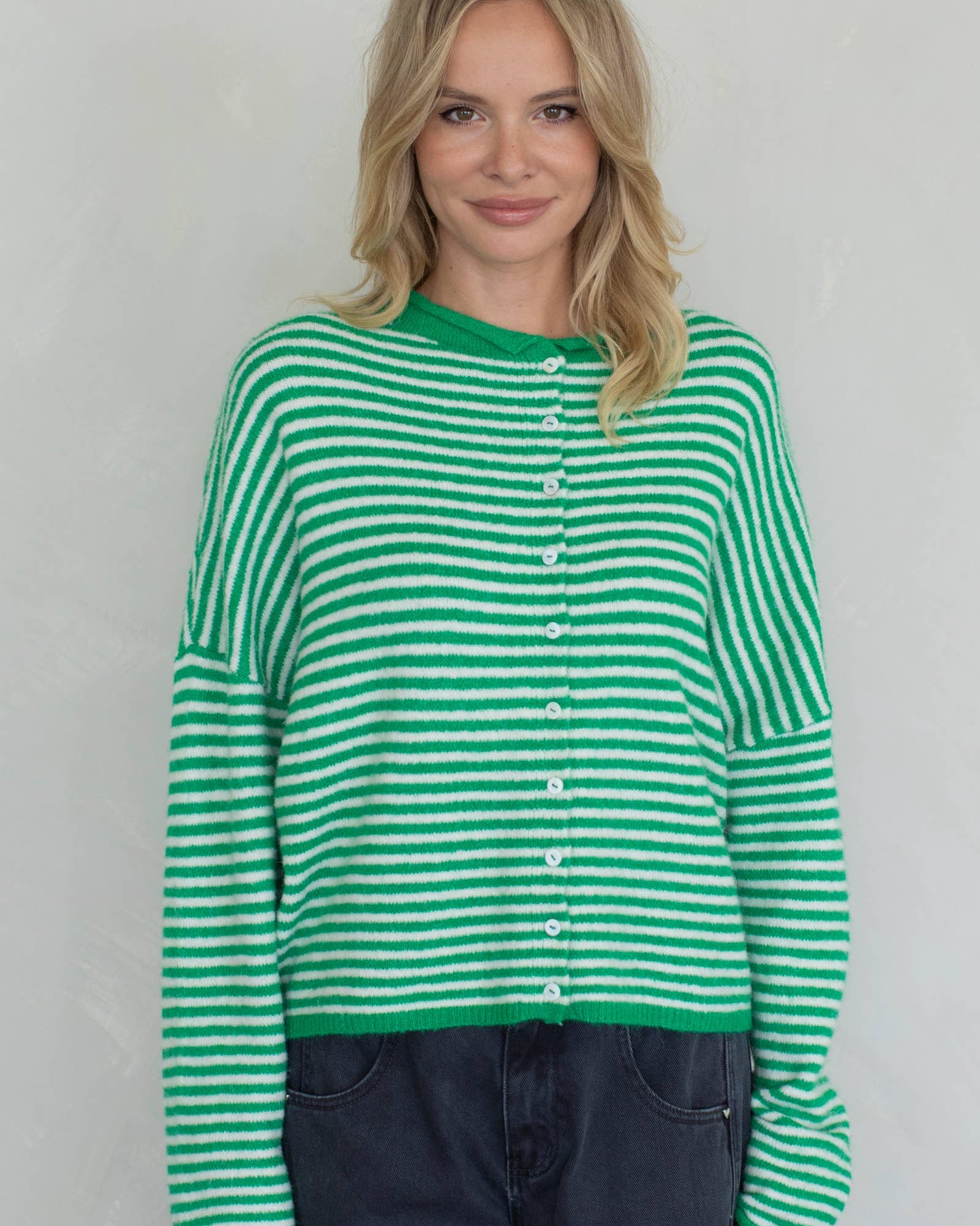 Soft and cozy cardigan in mini stripes