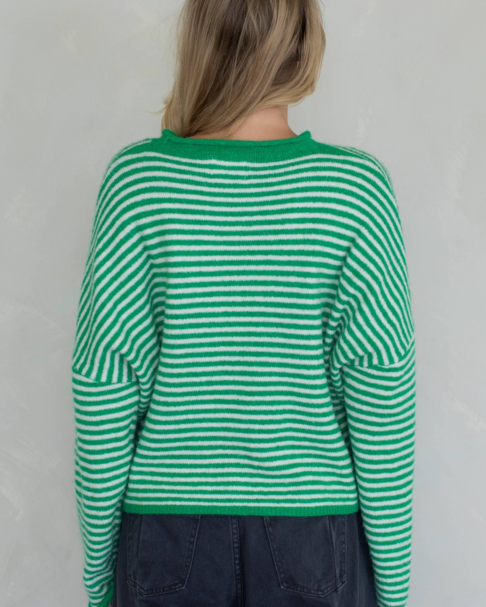 stripes - lightweight and rolled edge finish on the sleeves and collar.