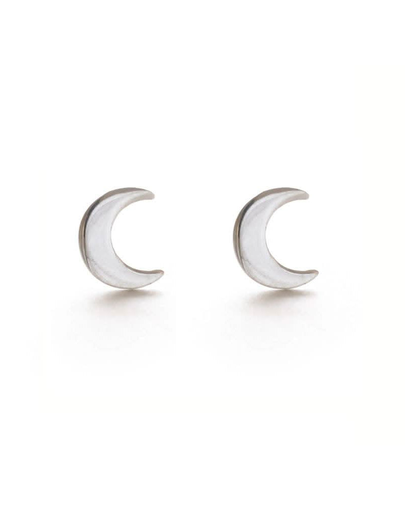 Crescent Moon Stud Earrings - FORM + CONTENT