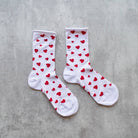 white socks with red hearts 