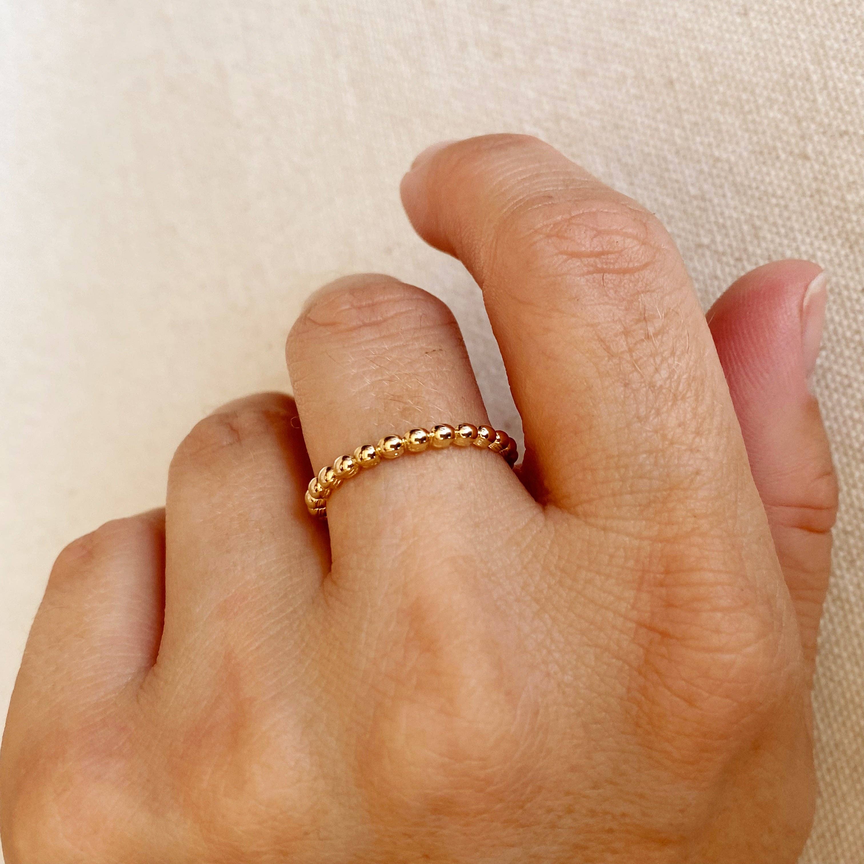 Gold Filled Beaded Band Ring - 18k Fill - FORM + CONTENT