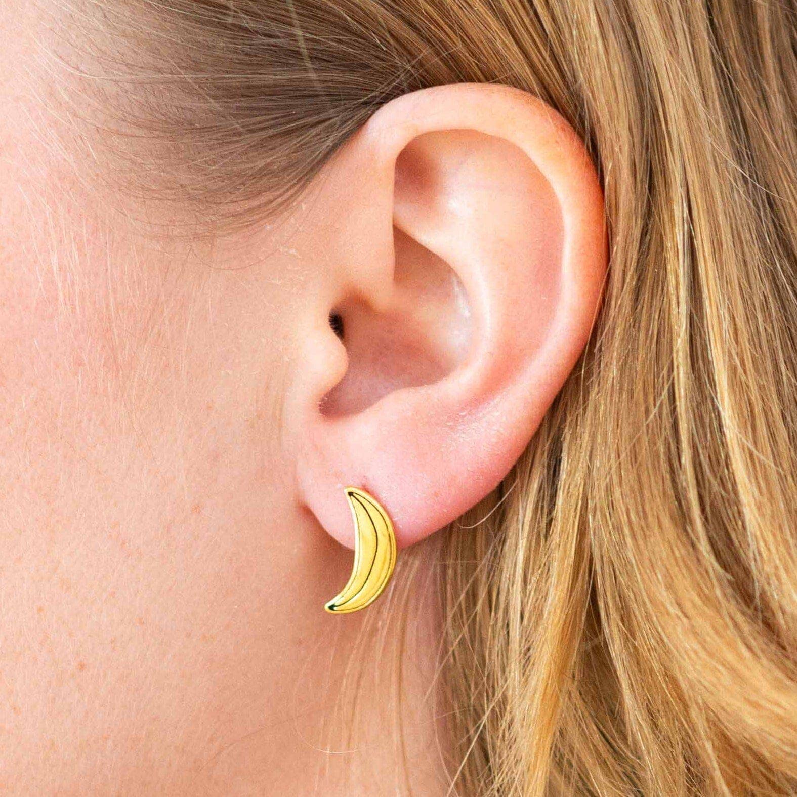 Banana Enamel Stud Earrings - FORM + CONTENT