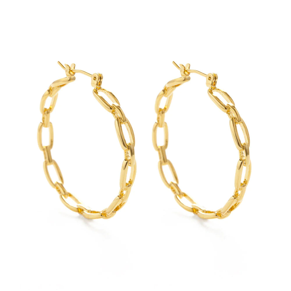 Bonnie Large Chain Hoop Earrings - FORM + CONTENT