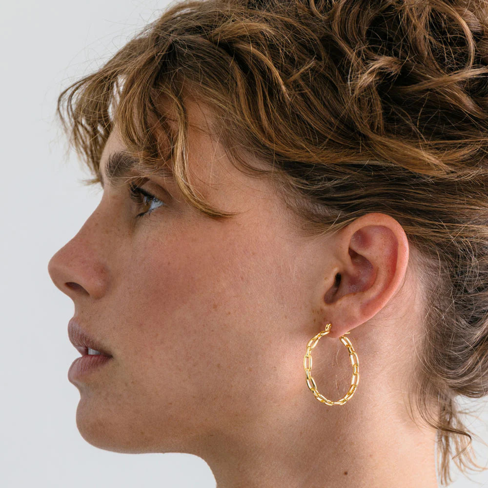 Bonnie Large Chain Hoop Earrings - FORM + CONTENT