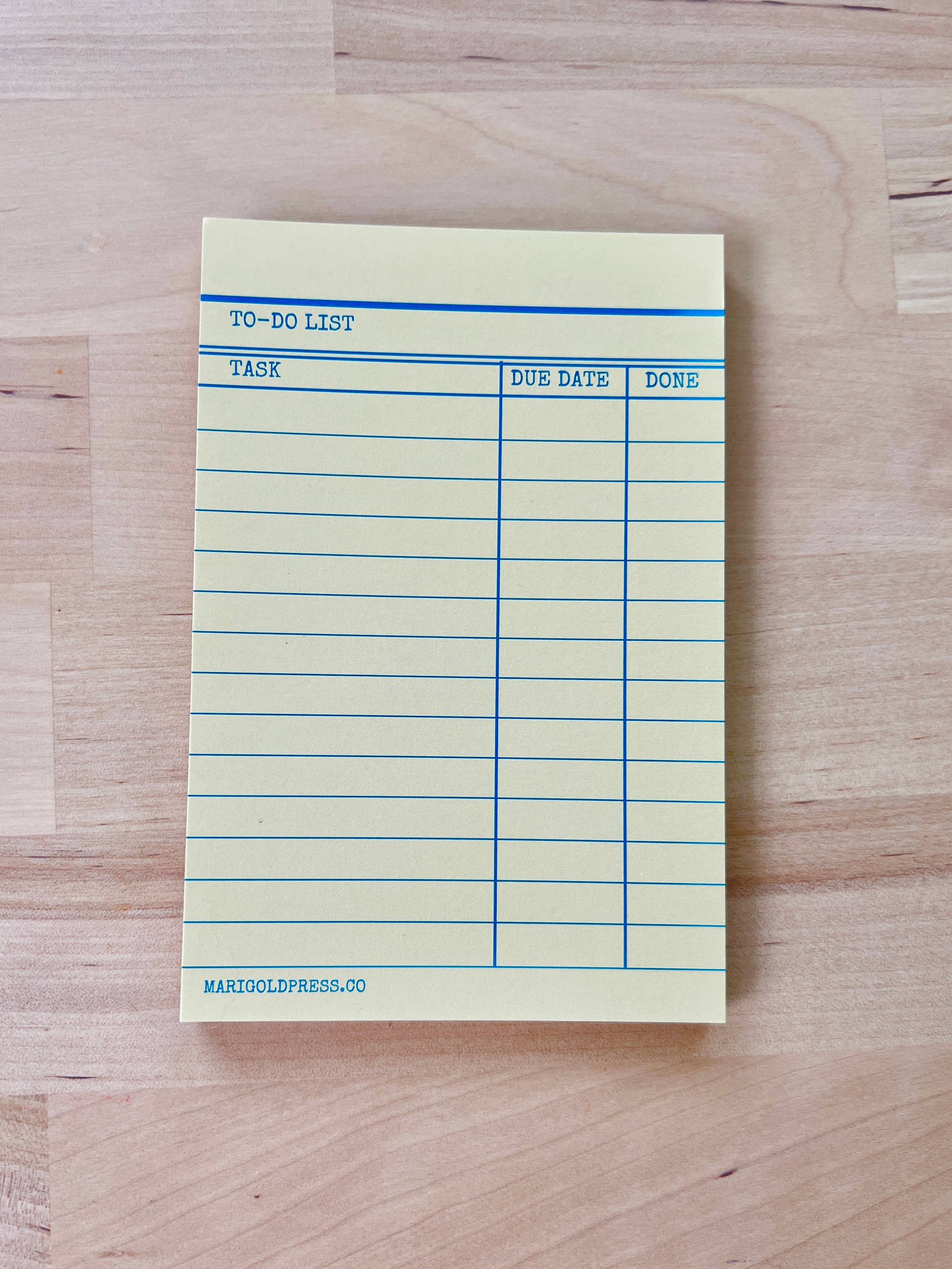 Library Card Notepad - FORM + CONTENT