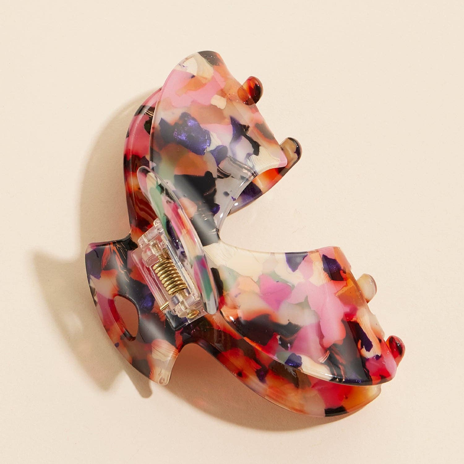 Multicolor hair claw laying flat 