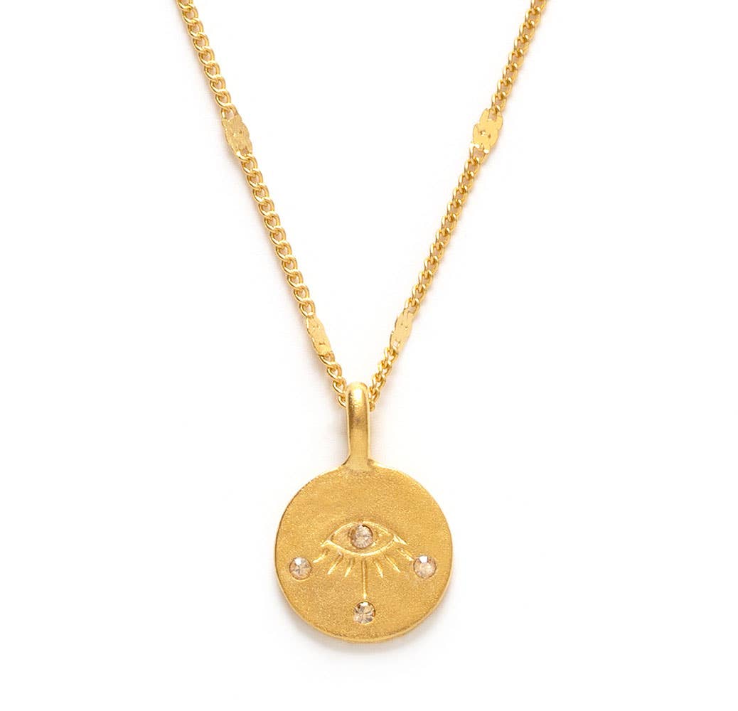 crystal stone eye of protection necklace 