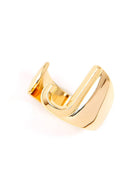 Gold adjustable letter ring on white background in letter J