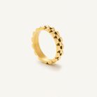 Gold, waterproof, tarnish free, watch band ring on a white background 