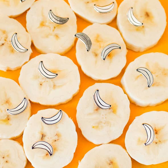 Banana Enamel Stud Earrings - FORM + CONTENT