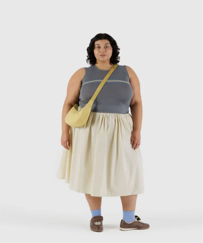 Yellow BAGGU Small Nylon Crescent Bag