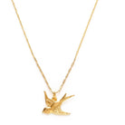 gold tiny swallow charm necklace 