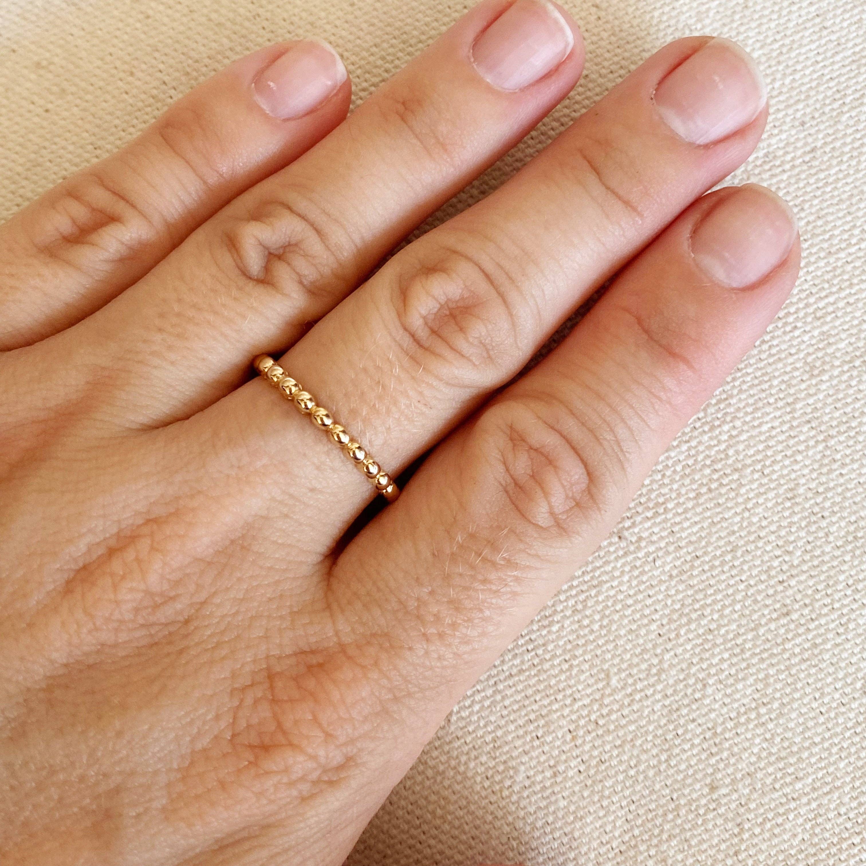 Gold Filled Beaded Band Ring - 18k Fill - FORM + CONTENT