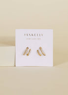 Gold pave spiral earrings from Jaxkelly 