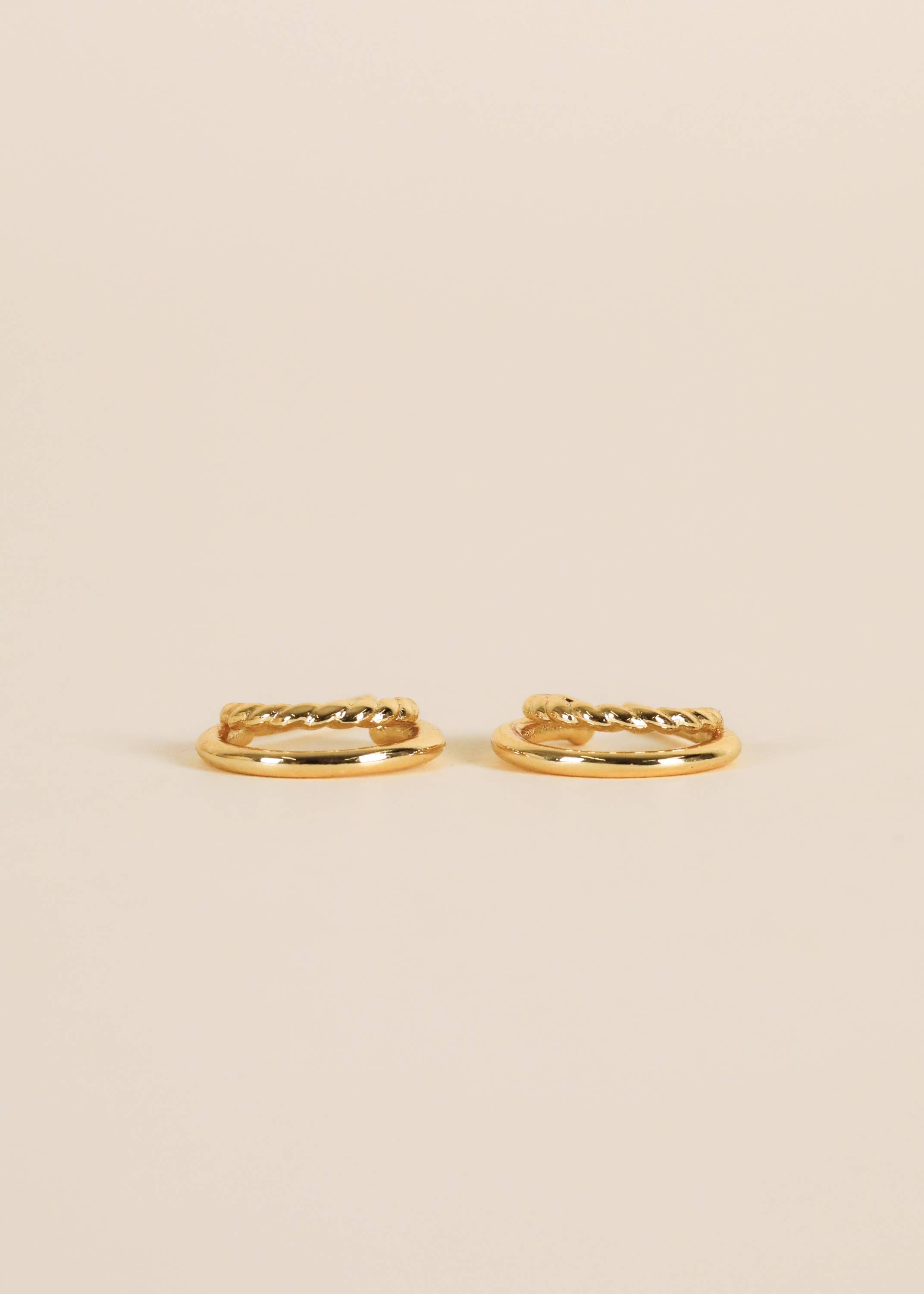 double hoop gold earring set