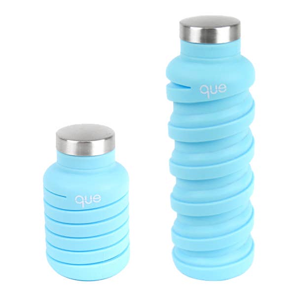 Expandable water blue bottle metal top