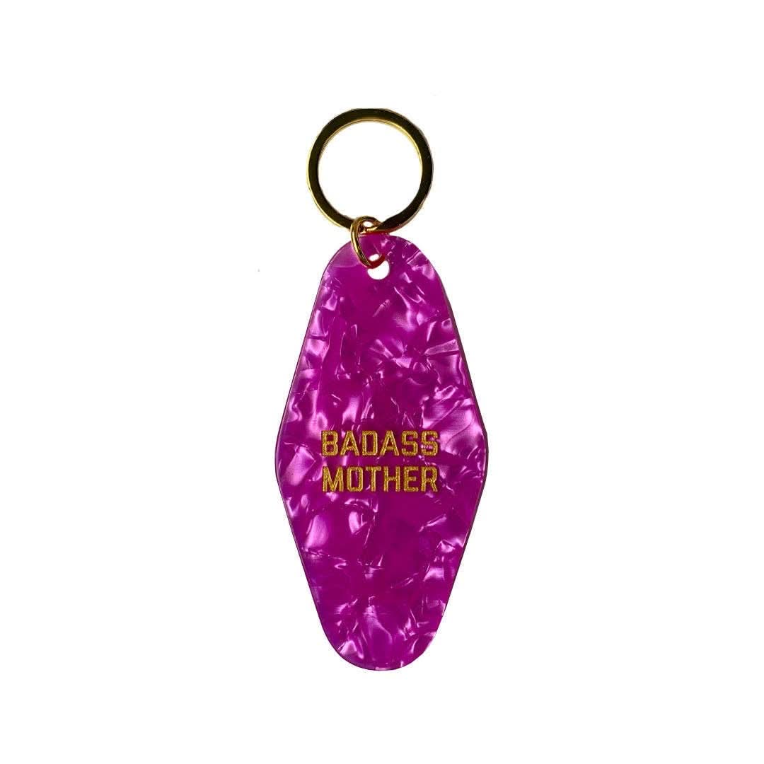 Purple Badass Mother motel keychain