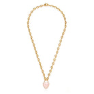 amano studio full Roma gold chain rose quartz heart necklace