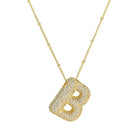 Gold Balloon Bubble Letter B Initial Necklace | FORM + CONTENT