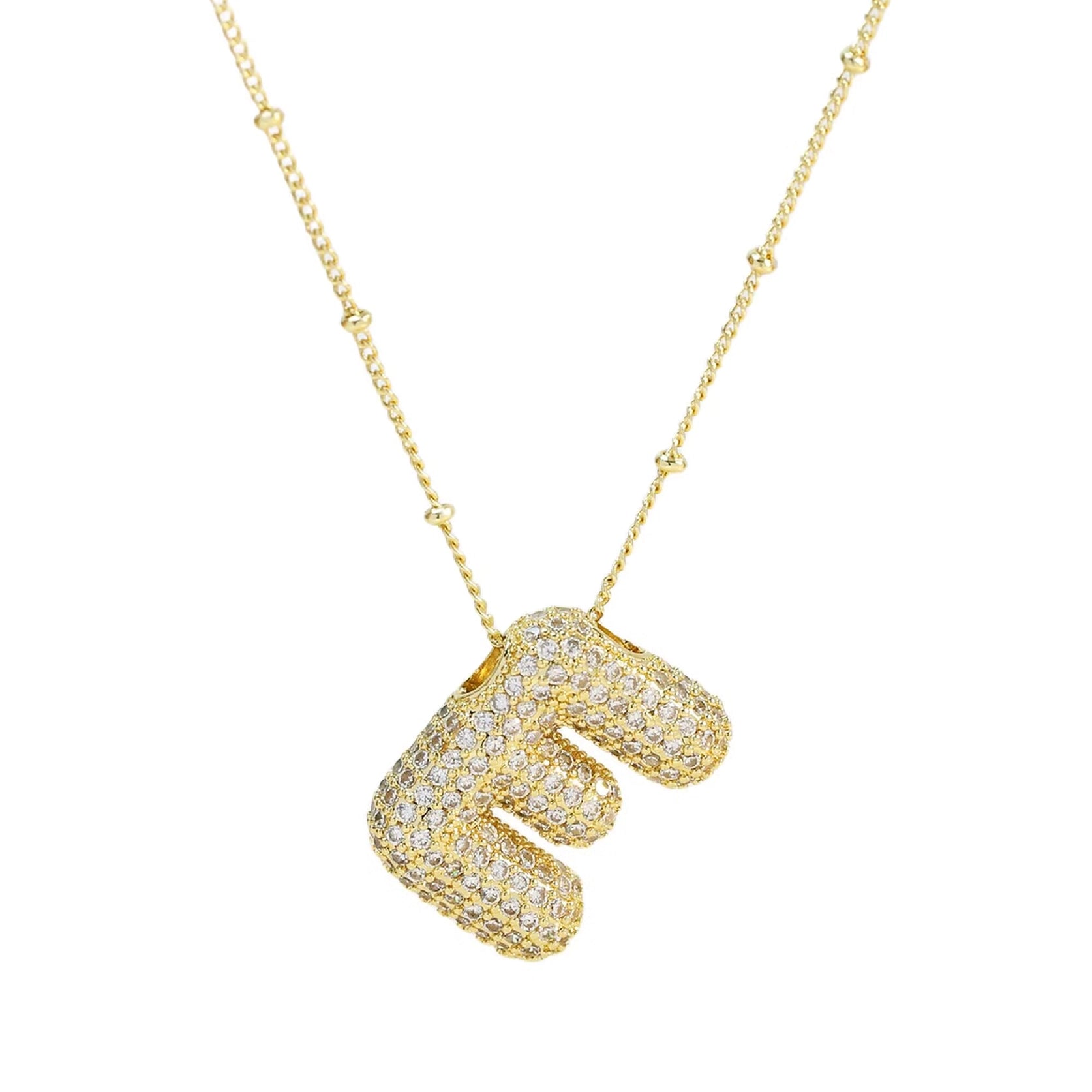 18k Gold Balloon Initial E Necklace | Anniversary Gift | FORM + CONTENT